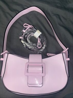 Aldo Pastel Lilac Shoulder Bag with Buckle Accent
